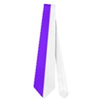 Vertical Stripes - White and Indigo Violet Necktie (One Side)