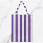 Vertical Stripes - White and Dark Lavender Violet Classic Tote Bag