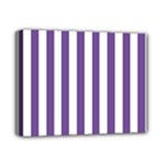 Vertical Stripes - White and Dark Lavender Violet Deluxe Canvas 14  x 11  (Stretched)