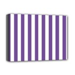 Vertical Stripes - White and Dark Lavender Violet Deluxe Canvas 16  x 12  (Stretched)