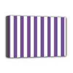 Vertical Stripes - White and Dark Lavender Violet Deluxe Canvas 18  x 12  (Stretched)