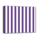 Vertical Stripes - White and Dark Lavender Violet Deluxe Canvas 20  x 16  (Stretched)