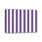 Vertical Stripes - White and Dark Lavender Violet Mini Canvas 7  x 5  (Stretched)