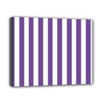 Vertical Stripes - White and Dark Lavender Violet Canvas 10  x 8  (Stretched)