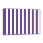 Vertical Stripes - White and Dark Lavender Violet Canvas 18  x 12  (Stretched)