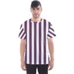 Vertical Stripes - White and Eggplant Violet Men s Sport Mesh Tee