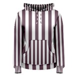 Vertical Stripes - White and Eggplant Violet Women s Pullover Hoodie