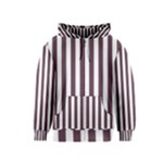 Vertical Stripes - White and Eggplant Violet Kid s Zipper Hoodie