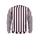 Vertical Stripes - White and Eggplant Violet Kid s Sweatshirt