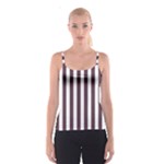 Vertical Stripes - White and Eggplant Violet Spaghetti Strap Top