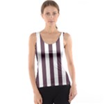 Vertical Stripes - White and Eggplant Violet Tank Top