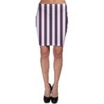 Vertical Stripes - White and Eggplant Violet Bodycon Skirt