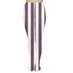 Vertical Stripes - White and Eggplant Violet Women s Tights