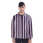 Vertical Stripes - White and Eggplant Violet Wind Breaker (Men)