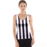 Vertical Stripes - White and Dark Purple Tank Top