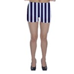 Vertical Stripes - White and Dark Purple Skinny Shorts