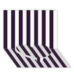 Vertical Stripes - White and Dark Purple Heart Bottom 3D Greeting Card (7x5)