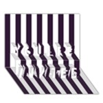 Vertical Stripes - White and Dark Purple YOU ARE INVITED 3D Greeting Card (7x5)