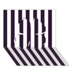 Vertical Stripes - White and Dark Purple Clover 3D Greeting Card (7x5)