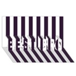 Vertical Stripes - White and Dark Purple BEST BRO 3D Greeting Card (8x4)