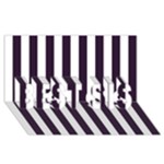 Vertical Stripes - White and Dark Purple BEST SIS 3D Greeting Card (8x4)