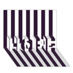 Vertical Stripes - White and Dark Purple HOPE 3D Greeting Card (7x5)