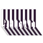 Vertical Stripes - White and Dark Purple #1 DAD 3D Greeting Card (8x4)