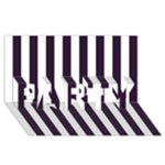 Vertical Stripes - White and Dark Purple PARTY 3D Greeting Card (8x4)