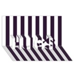 Vertical Stripes - White and Dark Purple HUGS 3D Greeting Card (8x4)