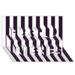 Vertical Stripes - White and Dark Purple Best Wish 3D Greeting Card (8x4)