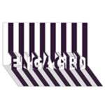 Vertical Stripes - White and Dark Purple ENGAGED 3D Greeting Card (8x4)