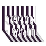 Vertical Stripes - White and Dark Purple THANK YOU 3D Greeting Card (7x5)