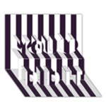 Vertical Stripes - White and Dark Purple You Did It 3D Greeting Card (7x5)