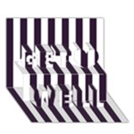 Vertical Stripes - White and Dark Purple Get Well 3D Greeting Card (7x5)