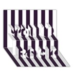 Vertical Stripes - White and Dark Purple You Rock 3D Greeting Card (7x5)