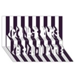 Vertical Stripes - White and Dark Purple Congrats Graduate 3D Greeting Card (8x4)