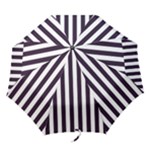 Vertical Stripes - White and Dark Purple Folding Umbrella