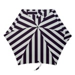 Vertical Stripes - White and Dark Purple Mini Umbrella