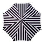 Vertical Stripes - White and Dark Purple Golf Umbrella