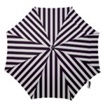 Vertical Stripes - White and Dark Purple Hook Handle Umbrella (Small)