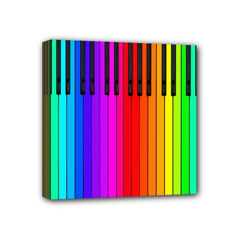 Rainbow Piano Keyboard  Mini Canvas 4  x 4  (Stretched) from ArtsNow.com