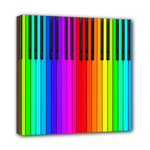 Rainbow Piano Keyboard  Mini Canvas 8  x 8  (Stretched) from ArtsNow.com