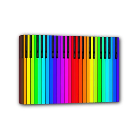 Rainbow Piano Keyboard  Mini Canvas 6  x 4  (Stretched) from ArtsNow.com