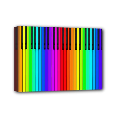 Rainbow Piano Keyboard  Mini Canvas 7  x 5  (Stretched) from ArtsNow.com