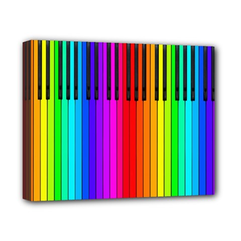 Rainbow Piano Keyboard  Canvas 10  x 8  (Stretched) from ArtsNow.com