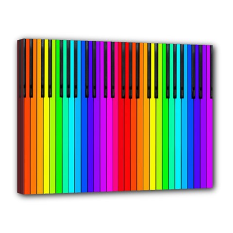 Rainbow Piano Keyboard  Canvas 16  x 12  (Stretched) from ArtsNow.com