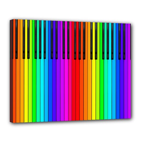 Rainbow Piano Keyboard  Canvas 20  x 16  (Stretched) from ArtsNow.com