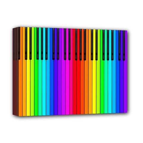 Rainbow Piano Keyboard  Deluxe Canvas 16  x 12  (Stretched)  from ArtsNow.com