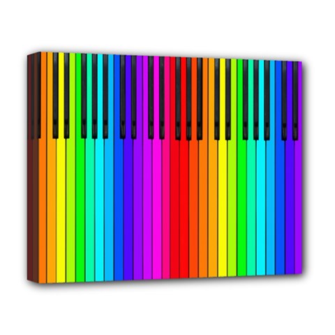 Rainbow Piano Keyboard  Deluxe Canvas 20  x 16  (Stretched) from ArtsNow.com