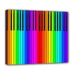 Rainbow Piano Keyboard  Deluxe Canvas 24  x 20  (Stretched)